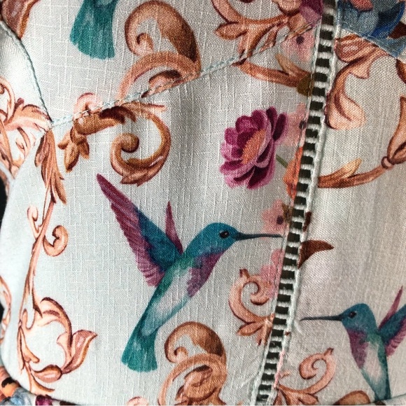 Rare Hummingbird colorful sundress with pleated bottom by anix, - Picture 3 of 6